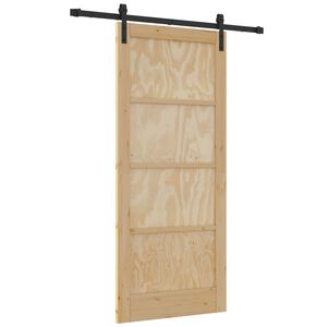 vidaXL Schiebet&uuml;r Natur 86 x 198,5 cm Massives Kiefernholz