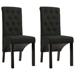 vidaXL Esszimmerst&uuml;hle 2 Stk. Schwarz Stoff