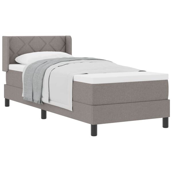 vidaXL Boxspringbett mit Matratze Taupe 200 x 80 cm Polyester