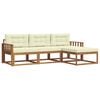 vidaXL Outdoor-Sofagarnitur mit Kissen 4 pcs Natur und Creme