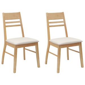 vidaXL Esszimmerst&uuml;hle 2 stk. Massives Gummiholz Natur 43 x 54 x 89 cm