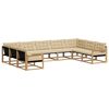 vidaXL Outdoor-Sofagarnitur mit Kissen 9 pcs Wei&szlig; und Beige
