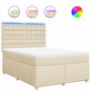 vidaXL Boxspringbett mit Matratze Creme 140x200 cm Stoff