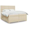 vidaXL Boxspringbett mit Matratze Creme 200x200 cm Stoff