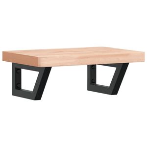 vidaXL Waschbeckenregal Wandmontage Stahl und Massivholz Buche