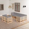 vidaXL 7-tlg. Garten-Lounge-Set mit Kissen Massivholz Kiefer