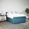 vidaXL Boxspringbett mit Matratze Blau 160x200 cm Samt