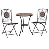 vidaXL 3-tlg. Bistro-Set Mosaik Keramik Orange / Grau