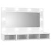 vidaXL Spiegelschrank mit LED Hochglanz-Wei&szlig; 90x31,5x62 cm