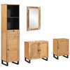 vidaXL Badezimmer Sets 4 Stk. Natur Massivholz Mango