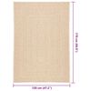 vidaXL Teppich ZIZUR Beige 120x170 cm Jute-Optik Indoor und Outdoor