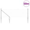 vidaXL Zaun mit Pfosten Silber 0,6 x 50 m Stahl