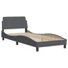 vidaXL Bett mit Matratze Dunkelgrau 80x200 cm Samt
