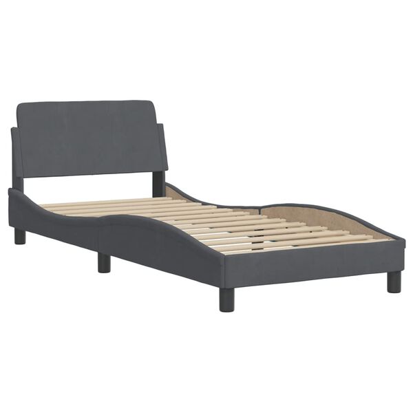 vidaXL Bett mit Matratze Dunkelgrau 80x200 cm Samt