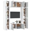 vidaXL 8-tlg. TV-Schrank-Set Weiß Holzwerkstoff