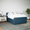 vidaXL Boxspringbett mit Matratze Blau 140x200 cm Samt