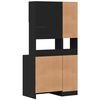 vidaXL K&uuml;chenschrank Schwarz 95x50x180 cm Holzwerkstoff