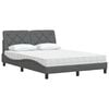 vidaXL Bett mit Matratze Dunkelgrau 120x200 cm Stoff