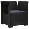 vidaXL 1-Sitzer Sessel mit Kissen Rattan-Look PP Anthrazit