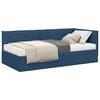 vidaXL Eckbettgestell mit Matratze 2 stk. Blau 90 x 200 cm Samt