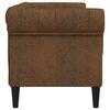 vidaXL Chesterfield-Sofa 2-Sitzer Braun Stoff
