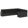 vidaXL 9-tlg. Garten-Sofagarnitur mit Kissen Schwarz Poly Rattan