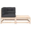 vidaXL Garten-Ecksofa mit Kissen und Hocker