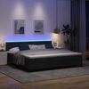 vidaXL Boxspringbett mit Matratze mit LED Schwarz 200 x 200 cm Stoff