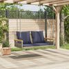 vidaXL H&auml;ngebank mit Kissen Grau 109x62x40 cm Poly Rattan