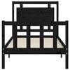 vidaXL Massivholzbett mit Kopfteil Schwarz