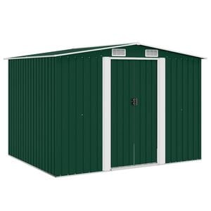 vidaXL Gartenschuppen Gr&uuml;n Metall 257 x 205 x 178 cm