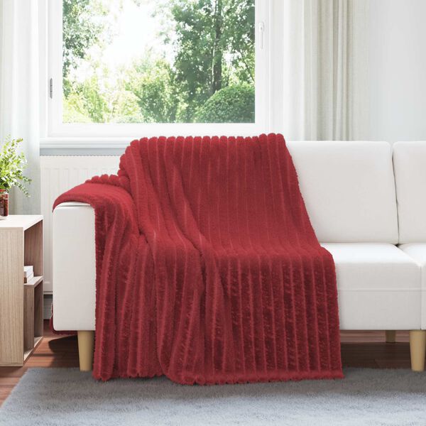 vidaXL &Uuml;berwurfdecke Bordeauxrot 200 x 150 cm Fleece