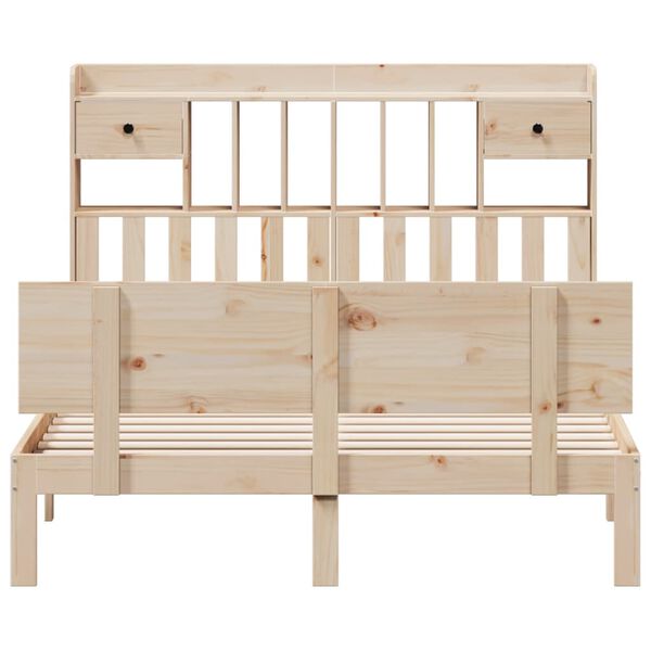 vidaXL Massivholzbett mit Regal ohne Matratze 140x200 cm Kiefer