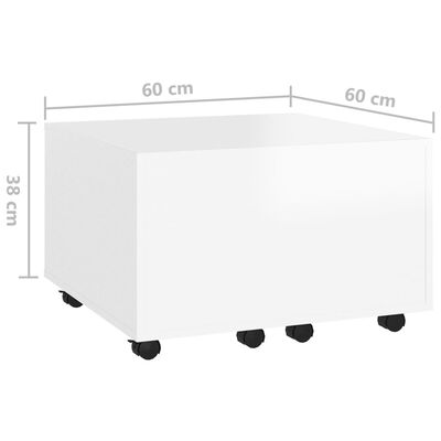 vidaXL Couchtisch Hochglanz-Weiß 60x60x38 cm Holzwerkstoff