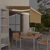 vidaXL Markise Manuell Einziehbar mit Rollo LED 3x2,5m Gelb & Wei&szlig;