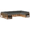 vidaXL Outdoor-Sofagarnitur mit Kissen 9 pcs Natur und Anthrazit