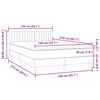 vidaXL Boxspringbett mit Matratze & LED Dunkelgrau 140x210 cm Samt