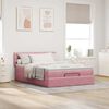 vidaXL Ottoman-Bett mit Matratze Rosa 140x200 cm Samt
