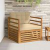 vidaXL Outdoor-Sofagarnitur Massives Akazienholz und Polyester Natur