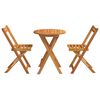 vidaXL Garten Bistro Set mit Kissen 3 pcs Braun Massivholz Akazie