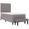 vidaXL Boxspringbett mit Kopfteil Taupe 90 x 200 cm Stoff
