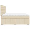 vidaXL Boxspringbett mit Matratze Creme 200x200 cm Stoff