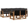 vidaXL Outdoor-Sofagarnitur mit Kissen 7 pcs Nat&uuml;rlich und Schwarz