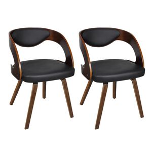vidaXL Esszimmerst&uuml;hle 2 Stk. Braun Kunstleder