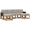 vidaXL Outdoor-Sofagarnitur 6 stk. Nat&uuml;rlich und Hellgrau Polyester