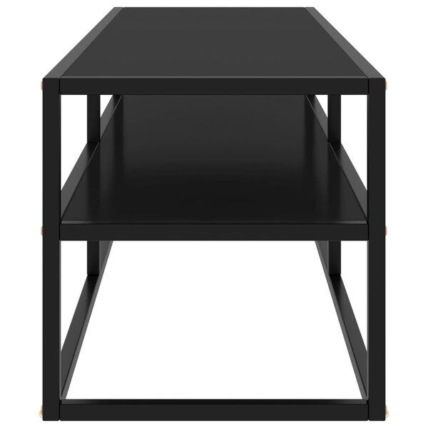 vidaXL TV-Schrank Schwarz mit Schwarzem Hartglas 120x40x40 cm