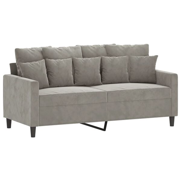 vidaXL 2-Sitzer-Sofa Hellgrau 140 cm Samt