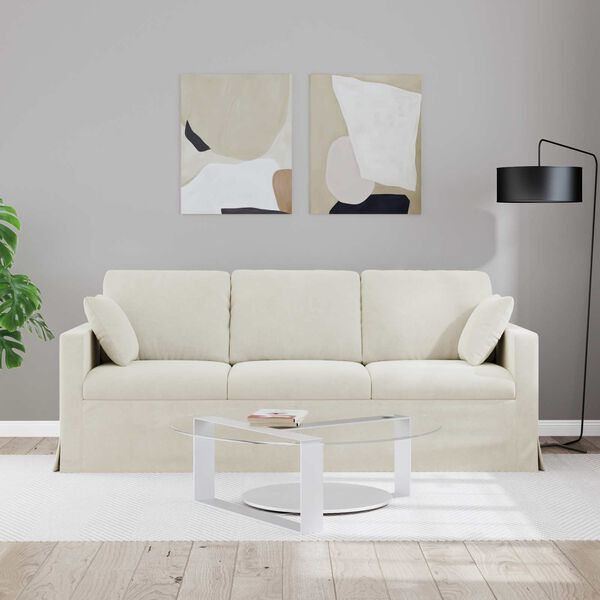 vidaXL Sofa Creme Gesamtabmessungen: 198 x 78 x 80 cm (B x T x H) Samt