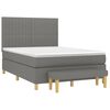 vidaXL Boxspringbett mit Matratze Dunkelgrau 140x190 cm Stoff