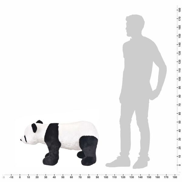 vidaXL Pl&uuml;schtier Panda Stehend Pl&uuml;sch Schwarz und Wei&szlig; XXL